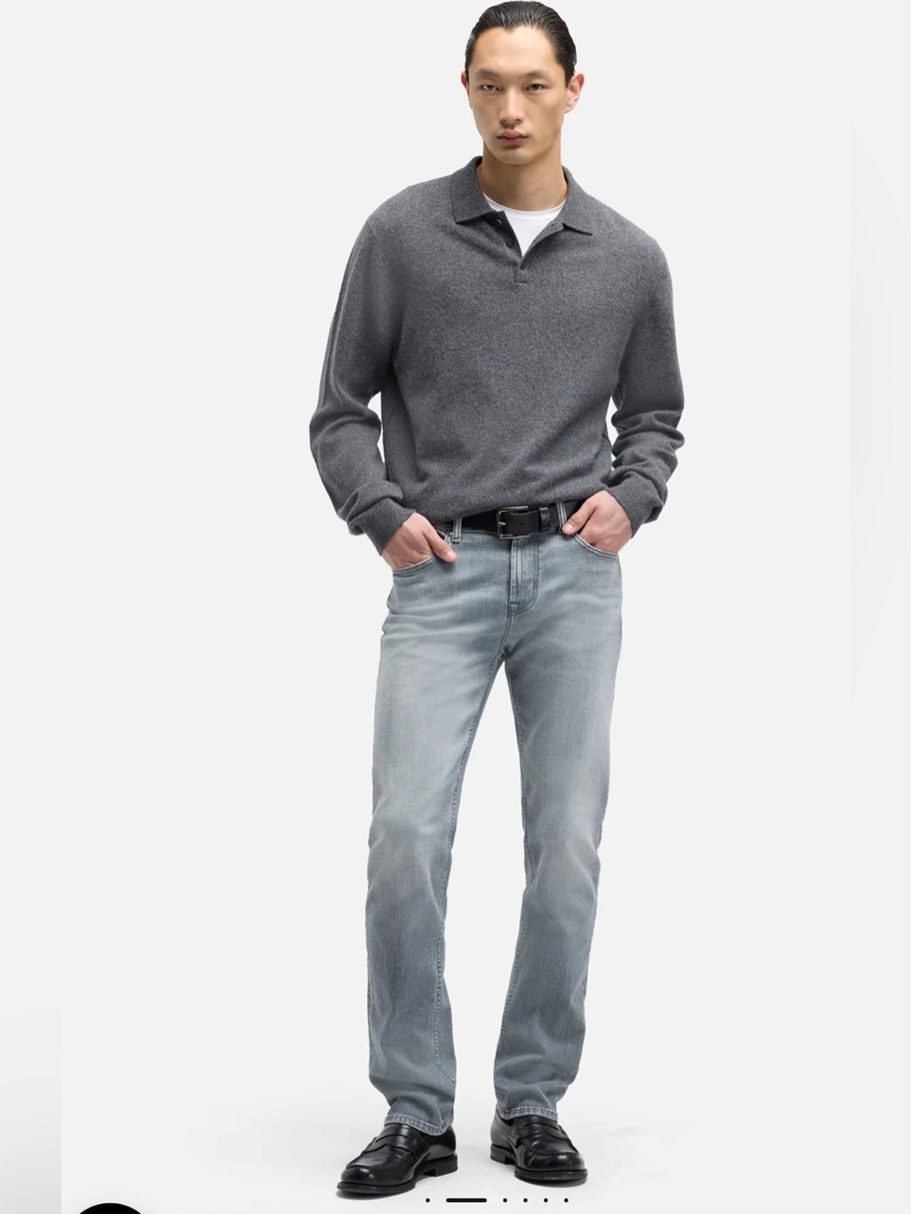 NWT $198 7 For All Mankind Men's Grey slimmy jeans size 38 LUXE PERFORMANCE